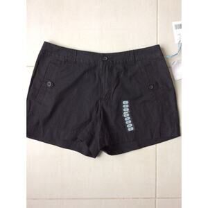 Liz Wear Twill Shorts Mid Rise Cotton